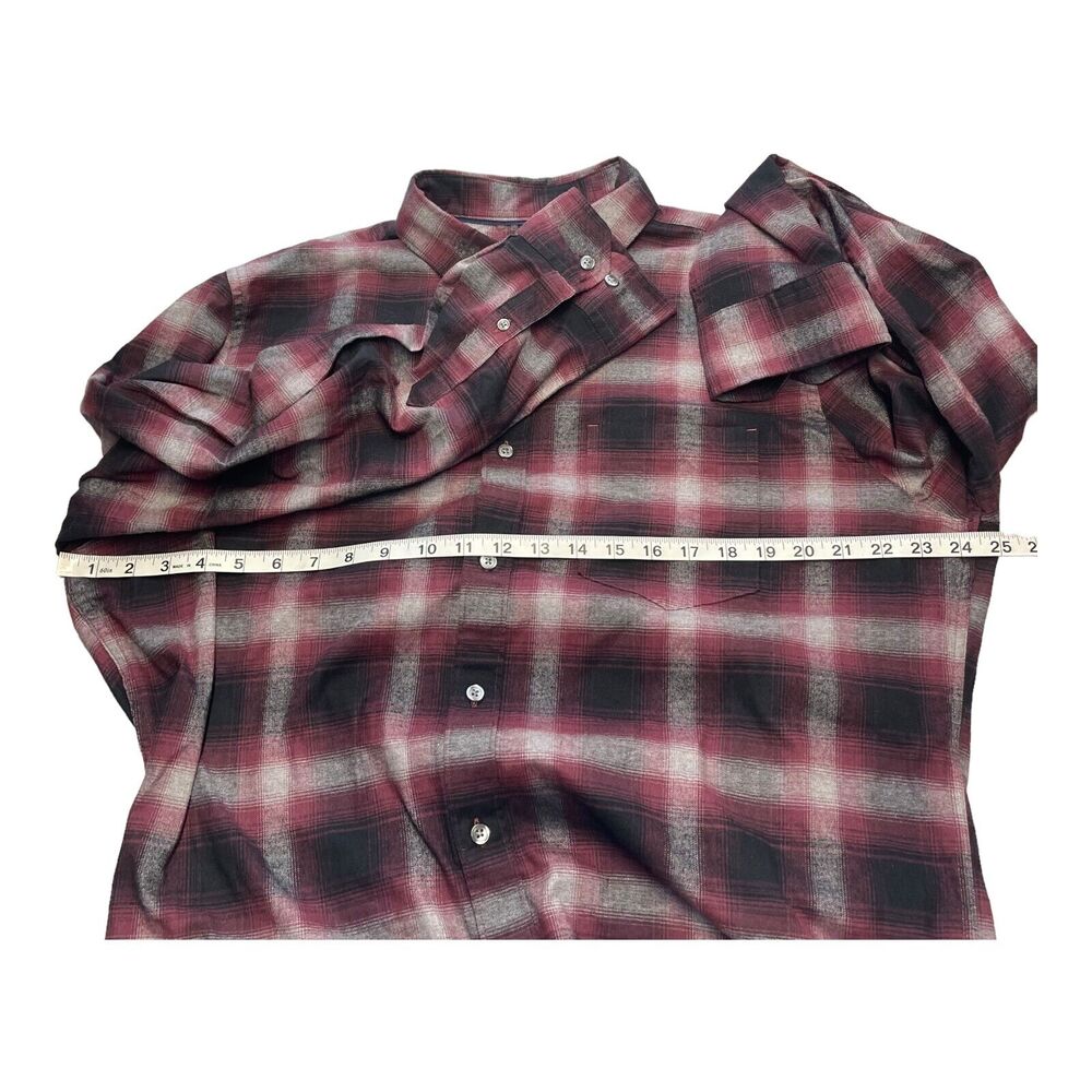 Apt. 9 Flannel Shirt Men's XL Red Black Check Stretch Standard Fit Button-Up - Picture 4 of 8
